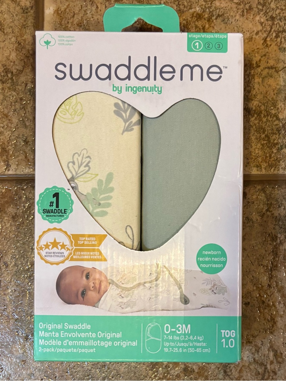 NEW SwaddleMe by Ingenuity Original Swaddle for Baby 2-Pack